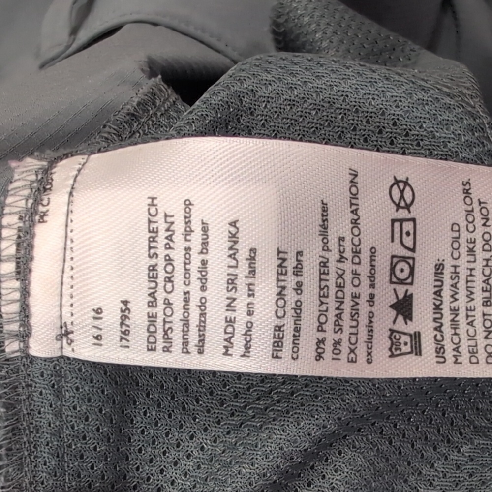 Eddie Bauer Stretch Ripstop Crop Pants, Capri, Gray, Women's 16 - Picture 13 of 13